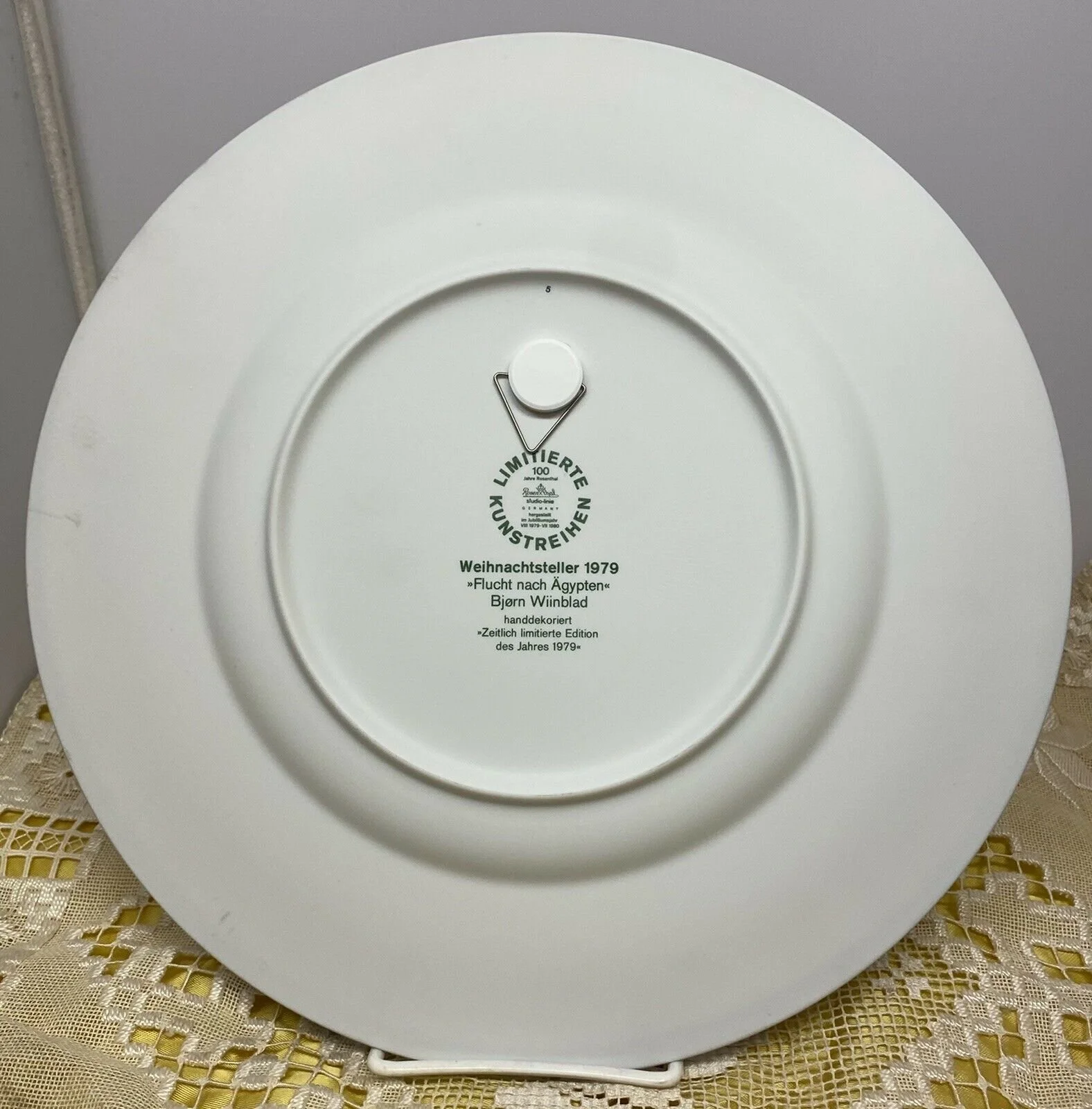 Bjorn Wiinblad Signed Christmas Plate Titled, 